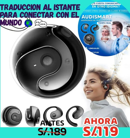 Audífono de traducción AUDISMART MAS DE 140 IDIOMAS EN TIEMPO REAL